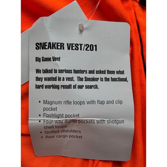 Gamehide Men's XL Blaze Orange Sneaker Big Game Hunting Vest Lightweight Hush - Picture 5 of 7